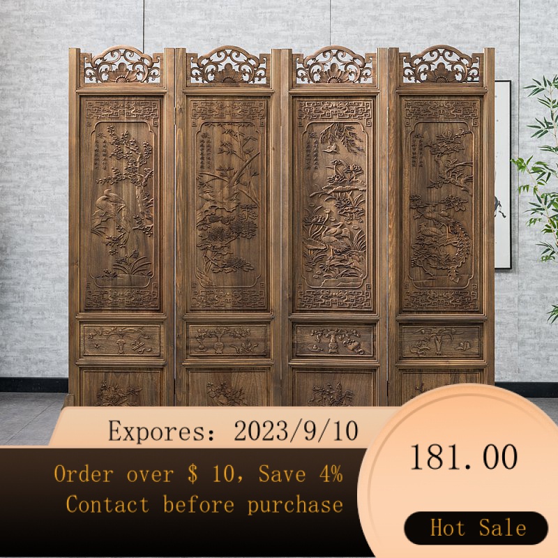 Old Threshold Chinese Solid Wood Distressed Folding Screen Wall Living ...