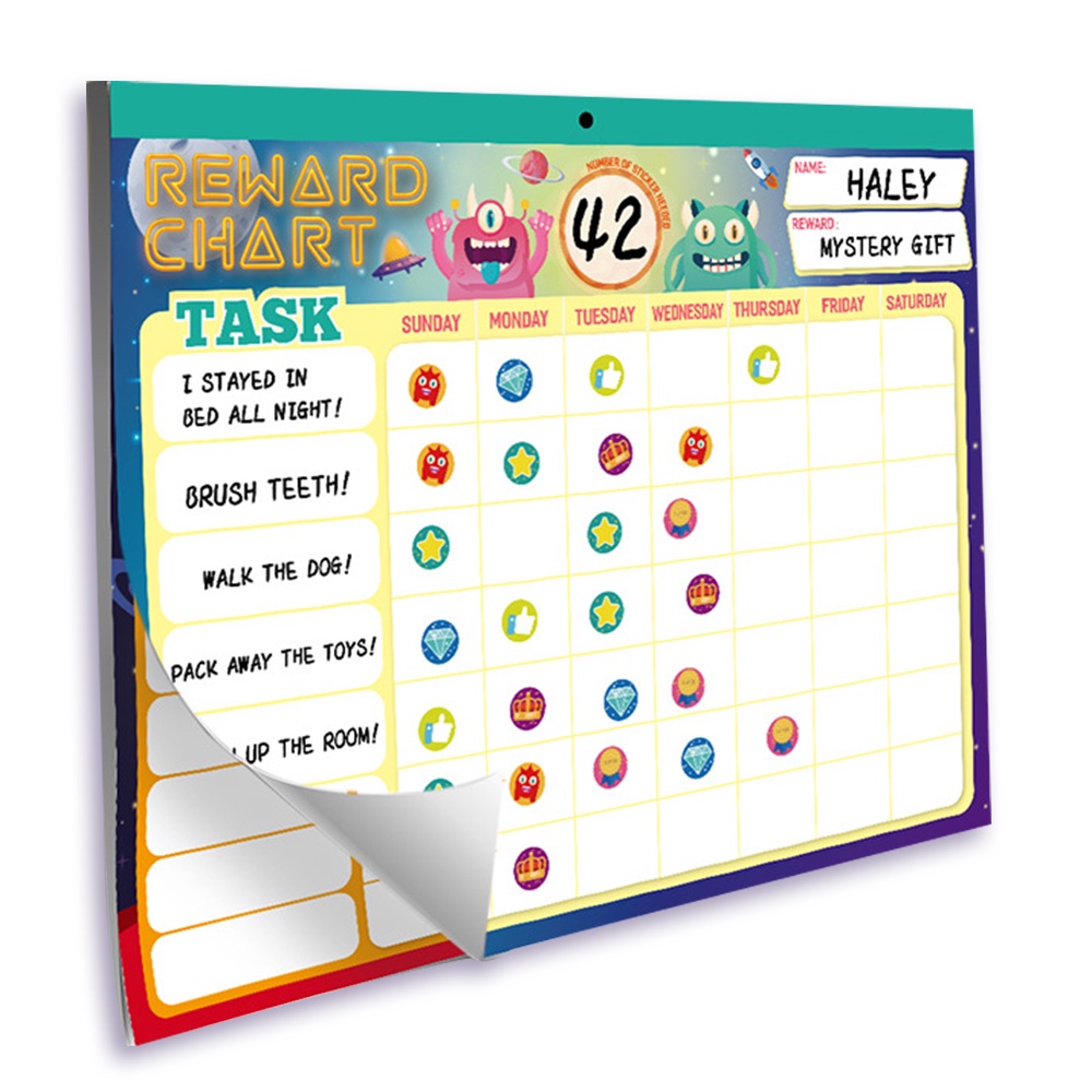 Magnetic Behavior Reward Chart for Kids, Space-Themed Responsibility ...