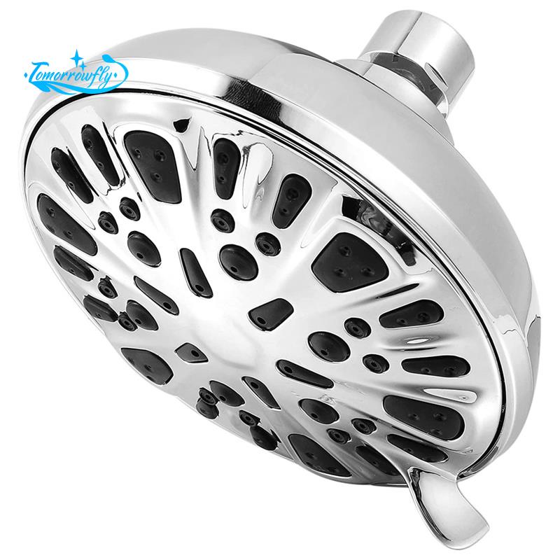 High Pressure Shower Head 4.5 Inches Rain Showerhead 9 Spray