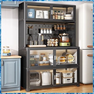 Kitchen shelf with cabinet door, floor multi-storey storage