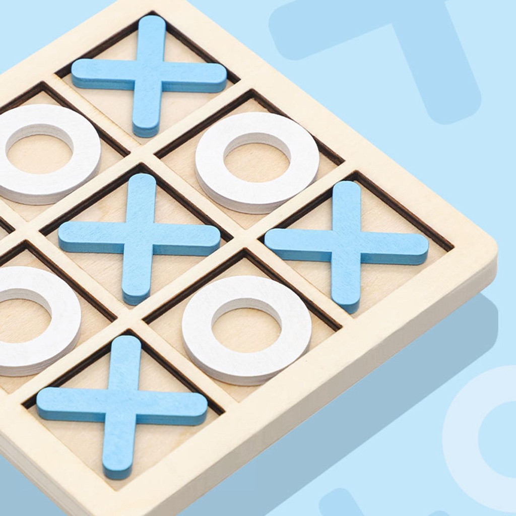 Tic-Tac-Toe Board Game Wooden X O Blocks Tabletop Board Game | Shopee ...