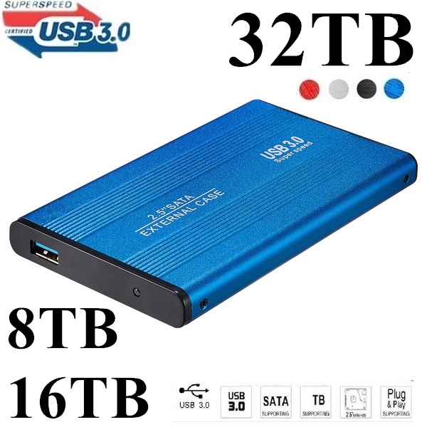HDD External Hard Drive High Speed Portable 32TB 16TB 8TB Hard Disk USB 3.0 SATA Hard Storage Devices Shopee Singapore