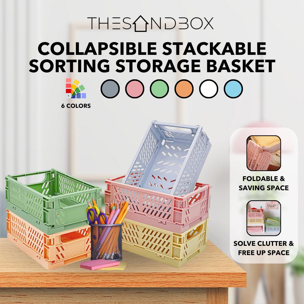 Collapsible Stackable Sorting Storage Basket [ Folding High