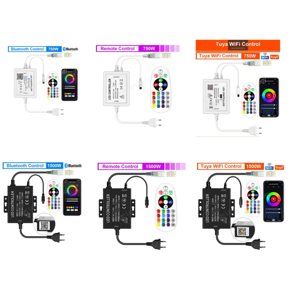 thumbnail image 2 of Less4leds 110V WiFi/Bluetooth RGB Controller For LED Neon Rope Lights (Max 165ft) 2 of 5