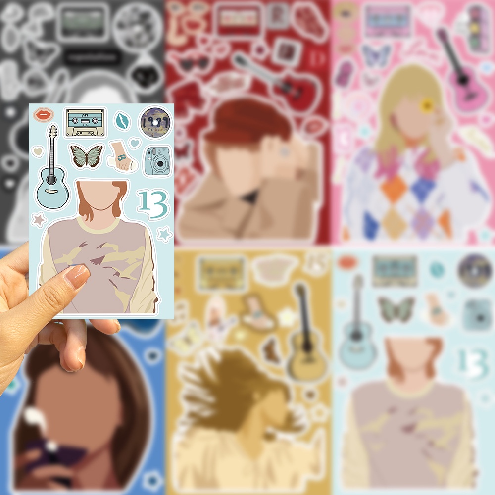 8PCS Singer Taylor Swift Make A Face Graffiti Stickers For Helmet ...