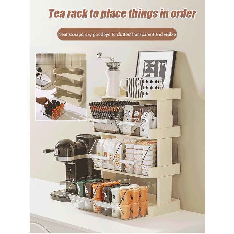Desktop Organizer Snacks Transparent Display Rack Coffee Capsule ...