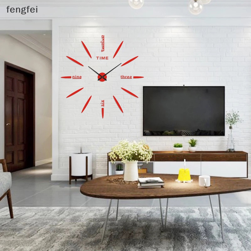 FF Simple Modern Design DIY Digital Clock Home Decor Silent Wall Clock