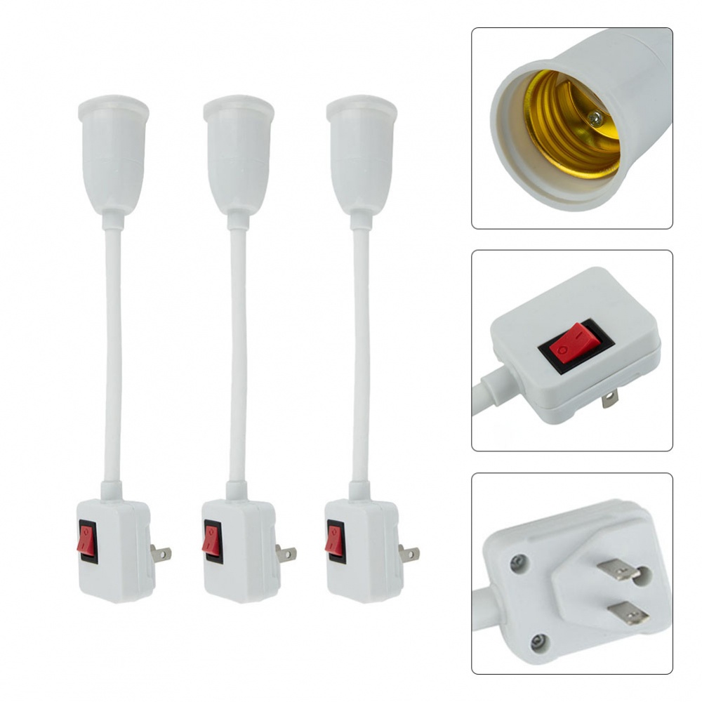 Bulb Socket With On/Off Switch 3piece Set Bulb Holder E26 Extended Flexible Lamp Shopee Singapore