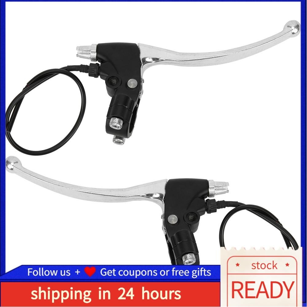 Newlanrode 1pair Universal Electric Bicycle Brake Handle Lever Aluminum Short Wire Left and