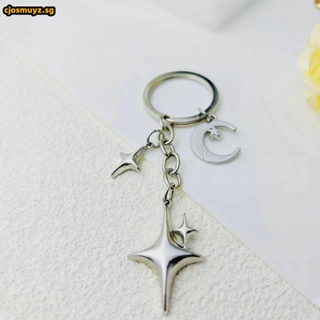 Cute Souvenir Gift Keychain Cartoon Smiling Sun Moon Key Ring