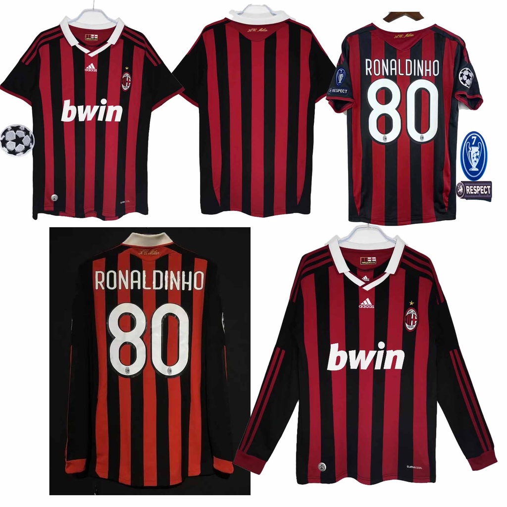 [Retro Issue] 0910 AC milan Ronaldinho Short and Long Sleeves Maldini ...