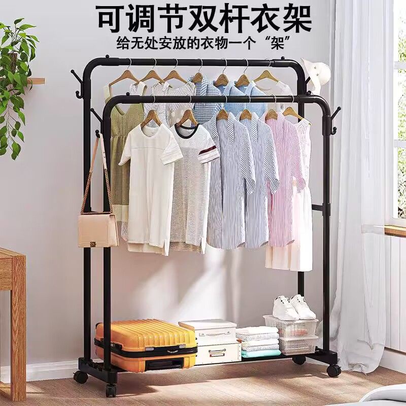 Spot simple clothes hanger floor vertical folding balcony clothes