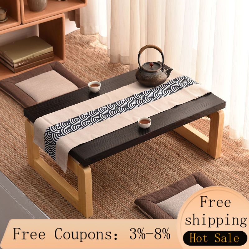 MHKang Table Bay Window Table Tatami Tea Table Japanese Folding Solid