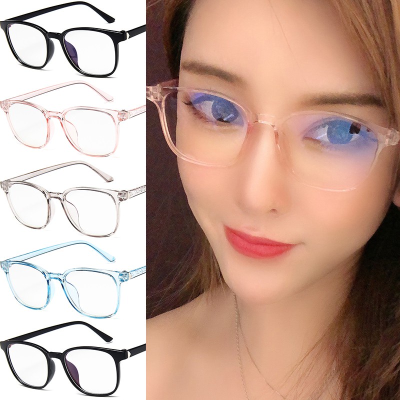 Men/Women Glasses Frame Spectacles Korean oval Frame Anti Blue Light Glasses Transparent spec