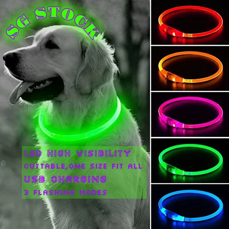 Led Usb Dog Collar Pet Night Luminous Charge Light Night Safety Flashing Glow Loss Prevention Harness Pet Accessories Shopee Singapore