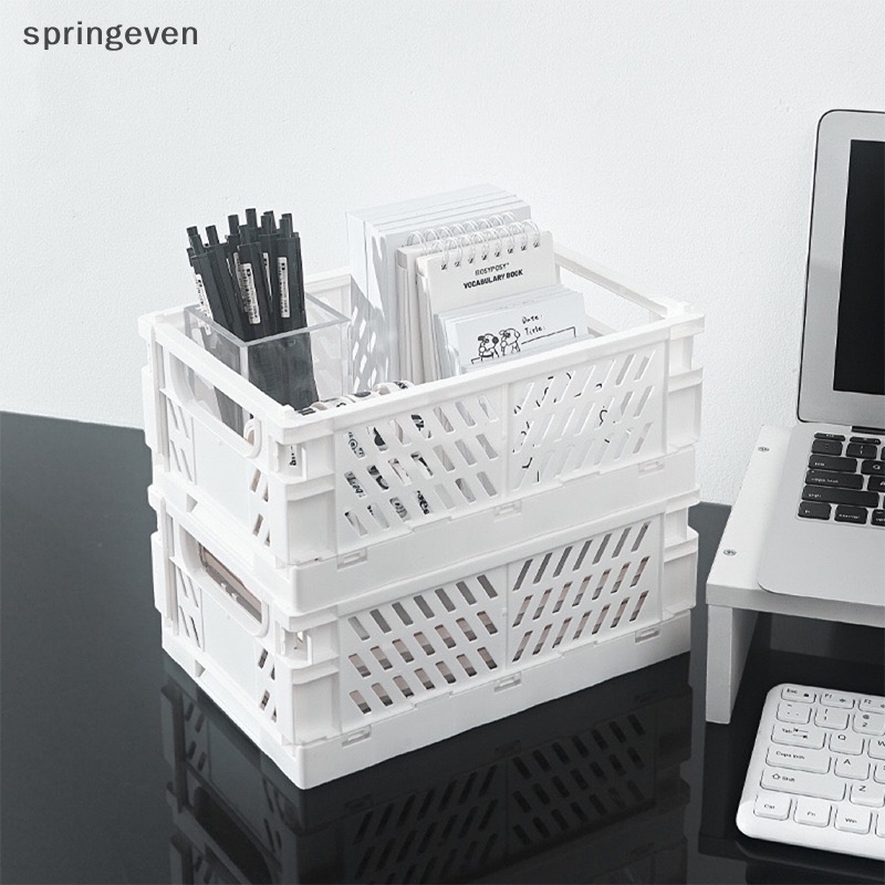 [springeven] Plastic Foldable Storage Crate Folding Box Basket ...