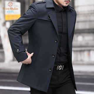 Mens belted sales trench coat