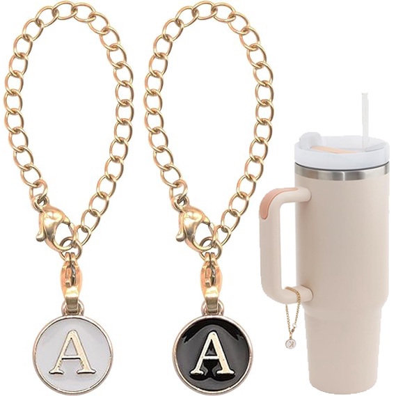 Unique Bargains Letter Accessories For Stanley Tumbler Cup Initial Name ID Personalized Charm 2 Pcs V