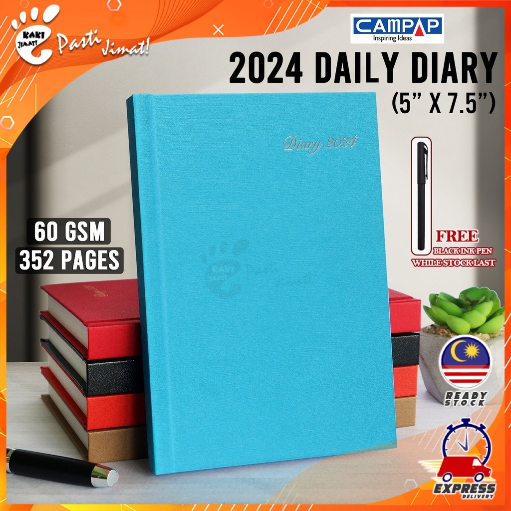 Kaki Jimat 2025 Planner 5.5x7.5 A5 Size Daily Desk Diary Planner 13cm x 19cm Hardcover Diari