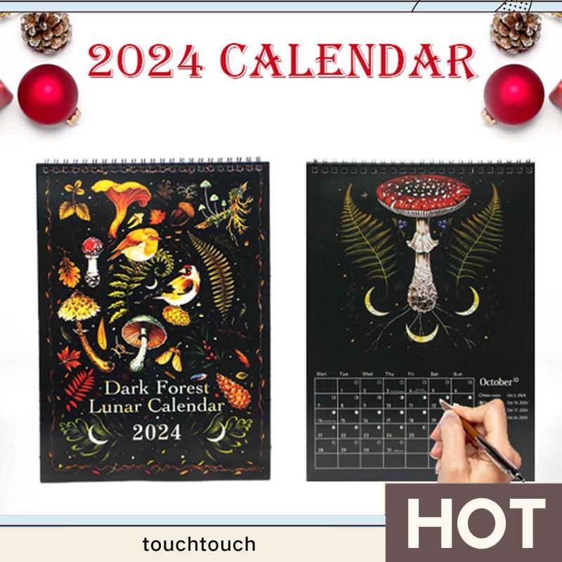 1 PCS Dark Forest Lunar Calendar 2024 As Shown Paper Wall Calendar