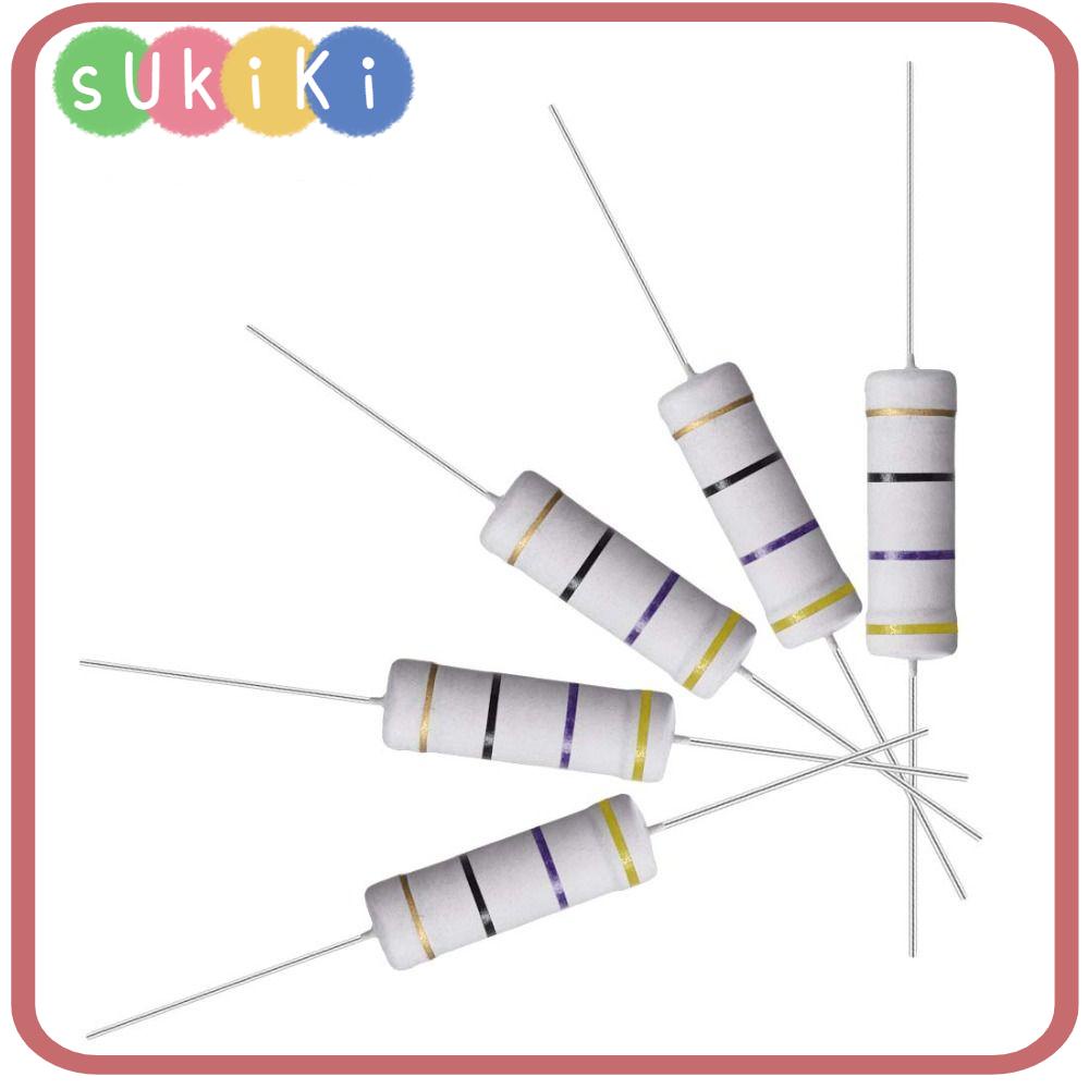 SUKIKII 47 Ohm Resistor, 5W 5 Tolerance Resistors, Durable Metal Oxide Film Flame Proof Lead