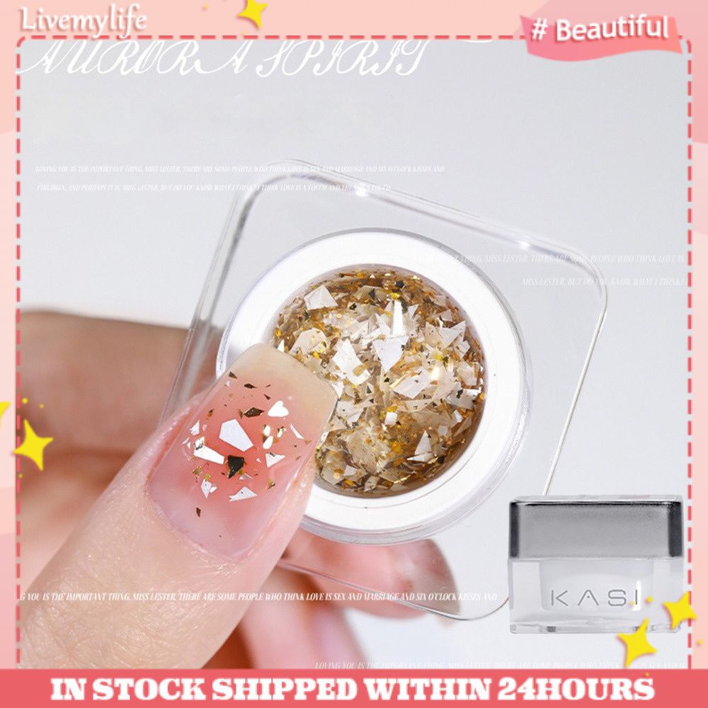 Kasi Nail Polish Gel Mica Shell Ice Transparent Nude Color Fine Glitter