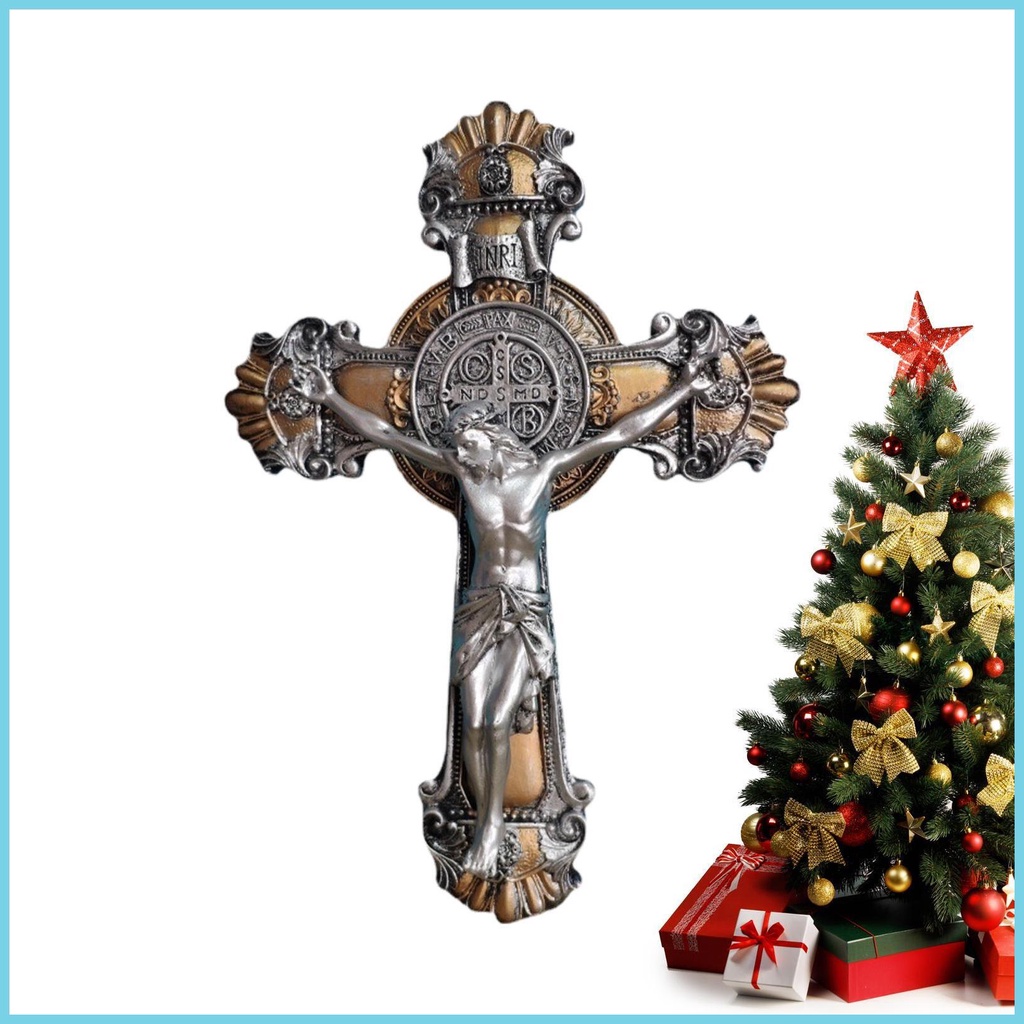 Jesus Christ Wall Cross Stand Carved Cross Crucifix Statue Figure