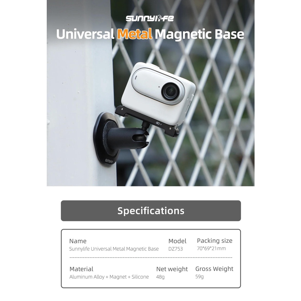 Sunnylife for DJI Osmo Pocket 3/Insta360 X3/X2 Magnetic suction
