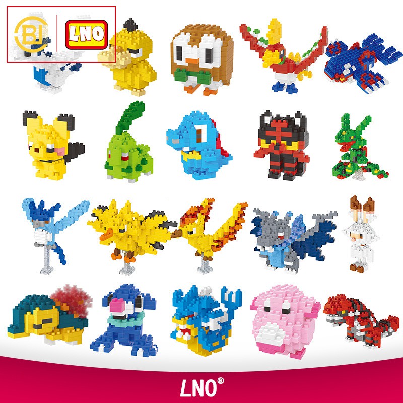 Pokemon DIY Mini Building Block Pikachu Character Johnny Turtle Model ...