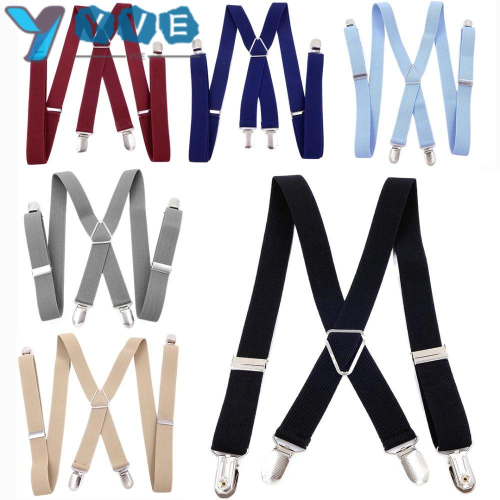 YVE Braces Suspenders, 2.5cm Wide Adjustable Vintage Suspenders, X