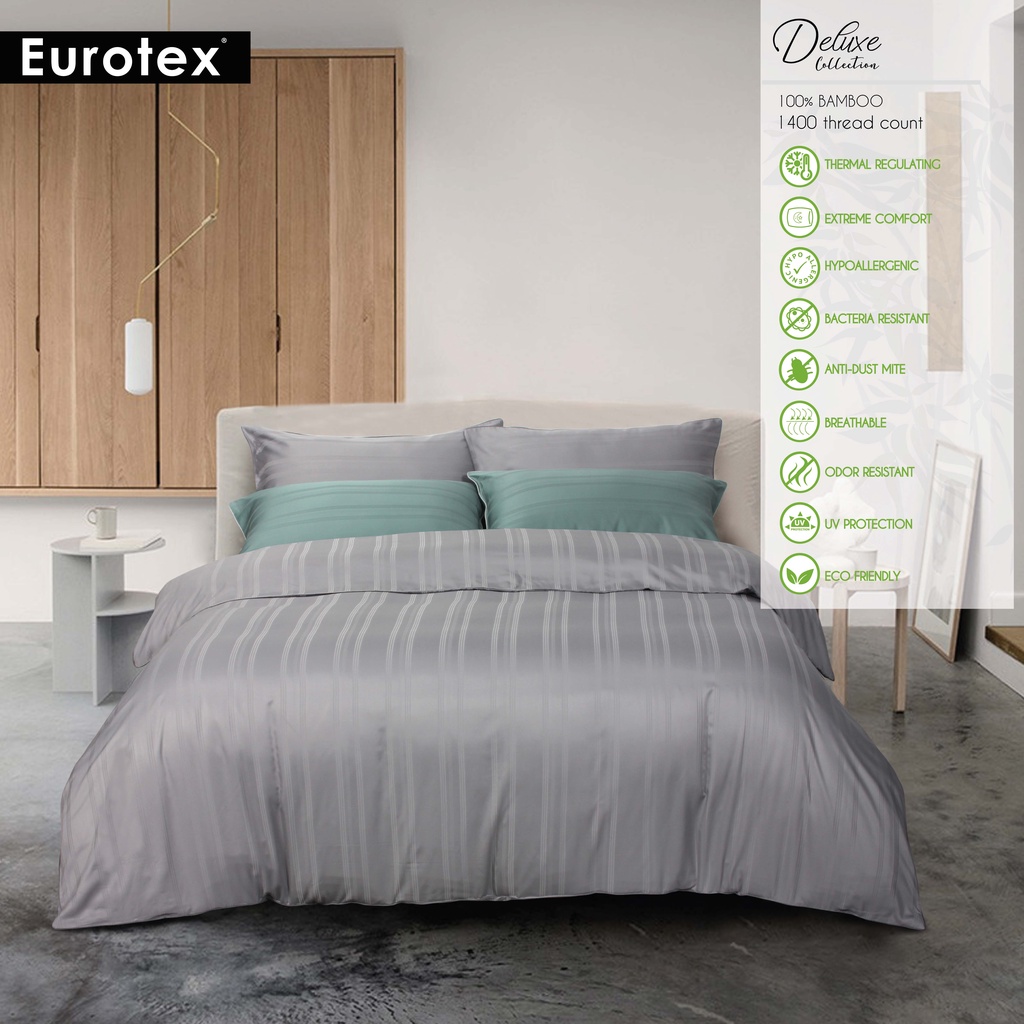 Eurotex Deluxe, 1400 Thread Count, 100 Bamboo Dhobby, Fitted Sheet Set