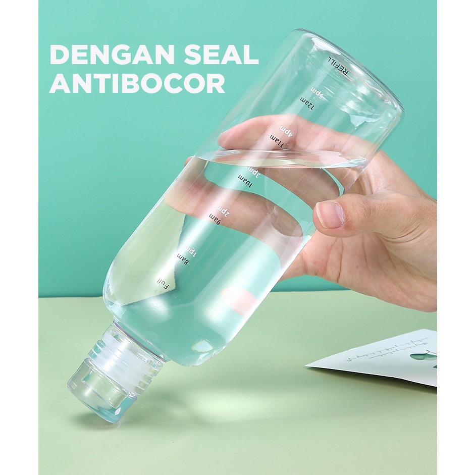 Paus Biru - Botol Minum 500ml & 750ml Transparan / Botol Olahraga Portable - Gambar 3
