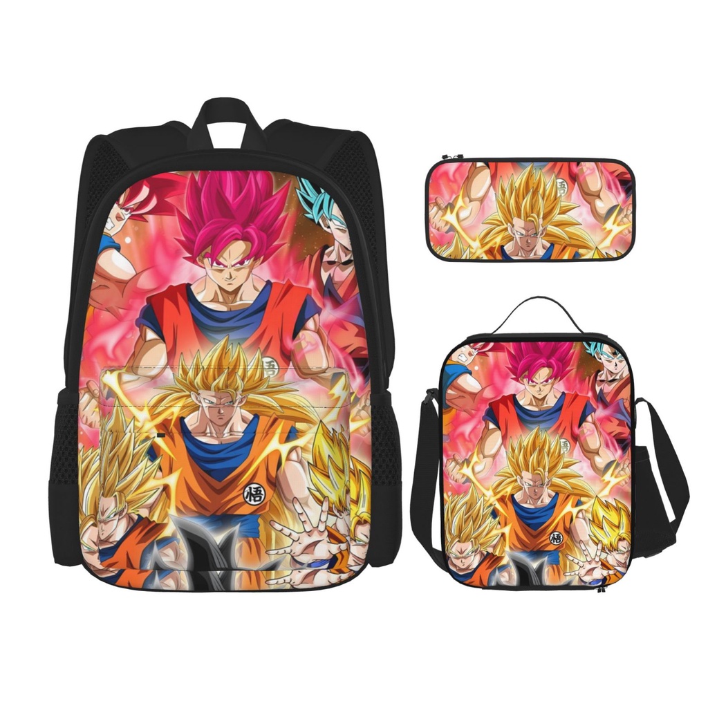 Dragon Ball Z 3 pieces set Backpack Set with School Book Bag Lunch Box Pencil Case for Boys and Girls Shopee Singapore