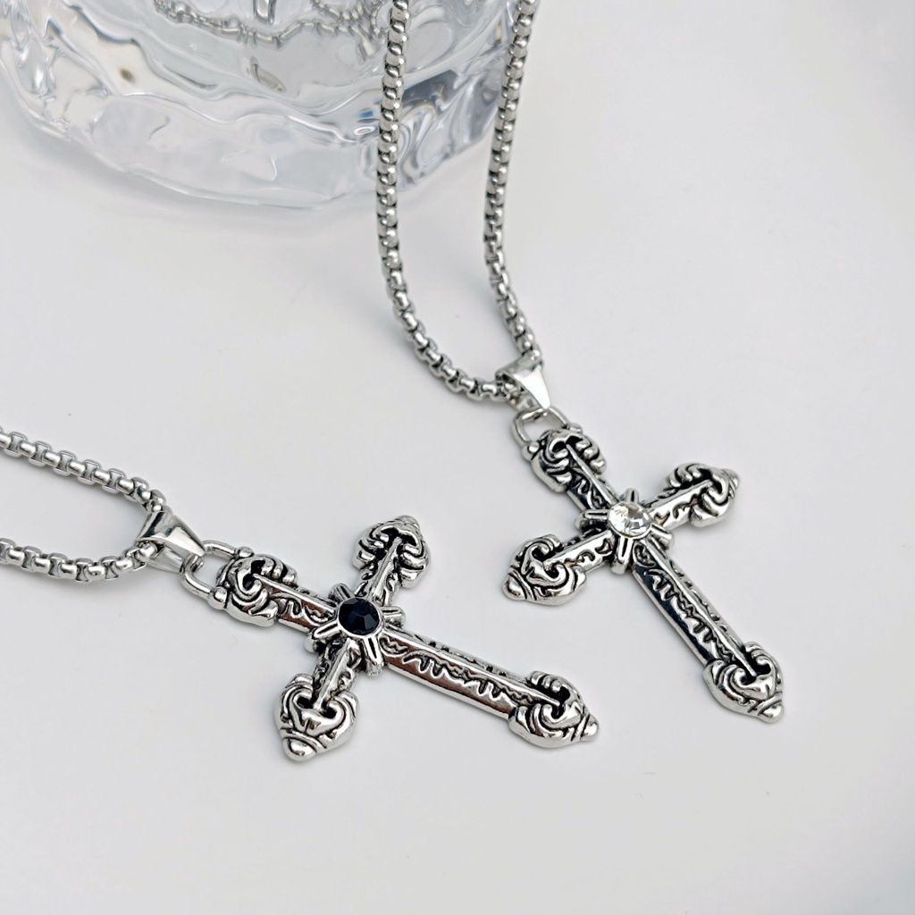 Mens large sterling on sale silver cross pendants