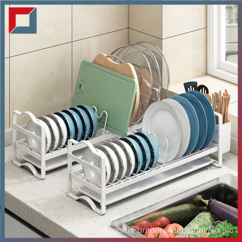 Double layer bowl and dish drainage rack, kitchen storage rack desktop ...