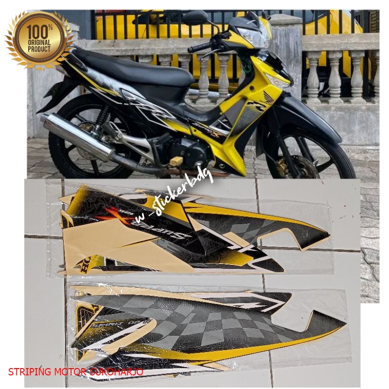 (ORIGINAL) Striping Lis Sticker HONDA Supra X 125 R 2008 Yellow quality ...