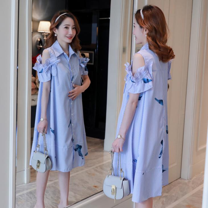 [Hot Sale] Maternity Summer ShortSleeved Dress 2023 New Style Korean