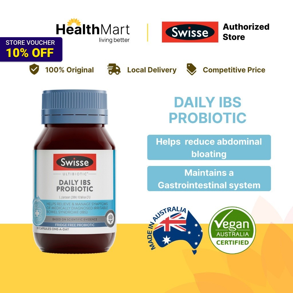 [SG] Swisse Ultibiotic Daily IBS Probiotic 30 Capsules (Vegan-friendly ...