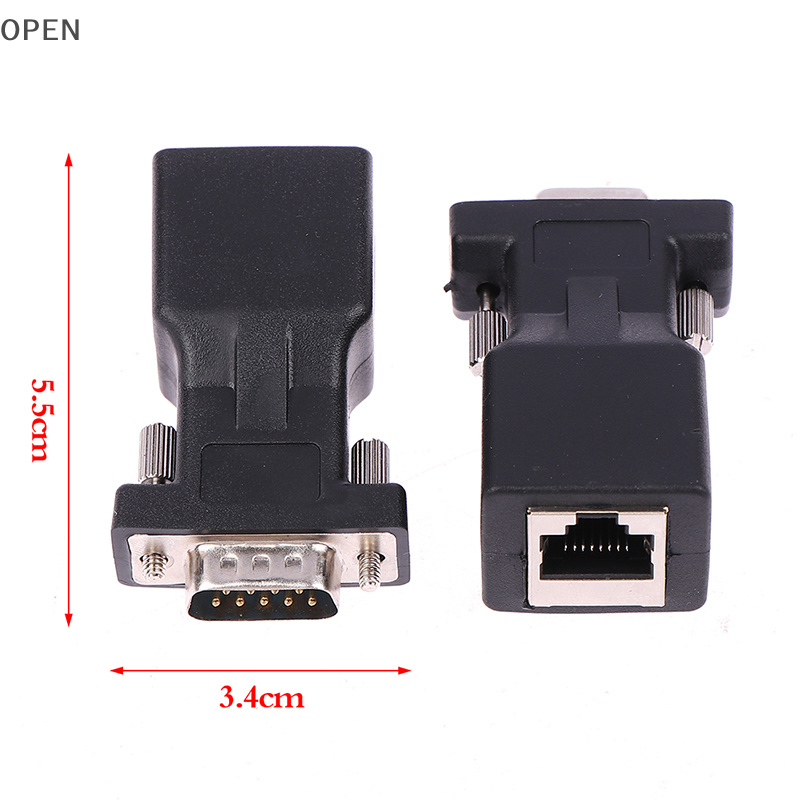 OP 1Pc DB9 RS232 Male/Female To RJ45 Female Adapter COM Port to LAN ...