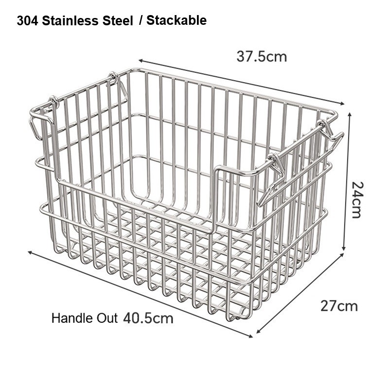 Stackable 304 Stainless Steel Basket with Handle Big Size Laundry ...