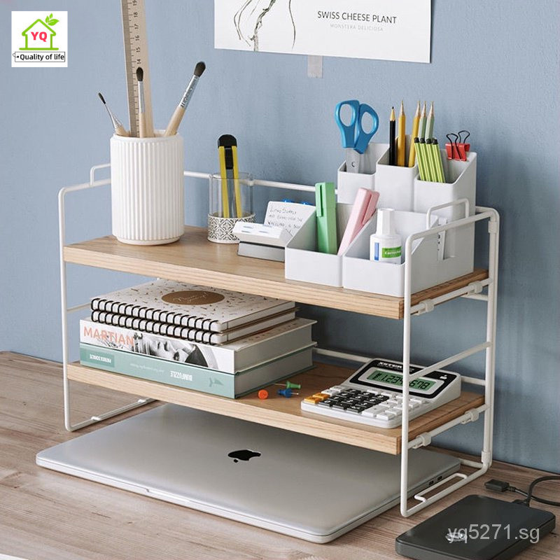 YQ Desktop Organiser Office Desktop Storage Rack Simple Book Shelf ...