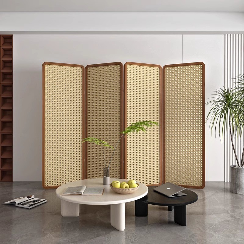 New Chinese Style Rattan Screen Partition for Living Room Folding ...