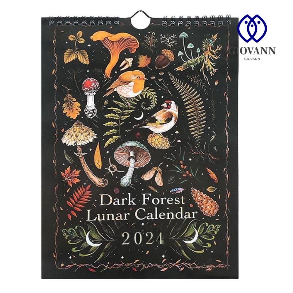 GIOVANNI 2024 Dark Forest Calendar, Yearly Agenda Schedule Planner