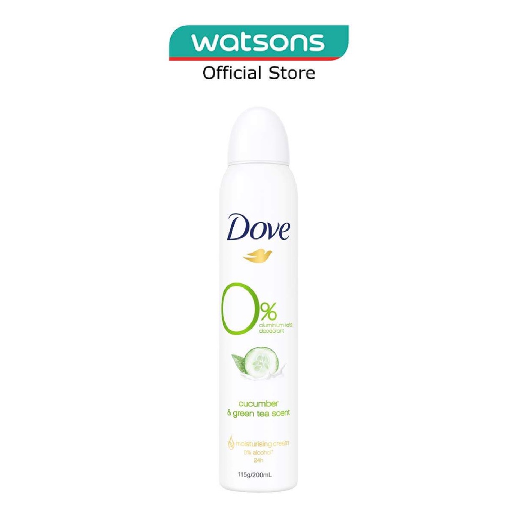 DOVE Zero 0 Aluminium Deodorant Spray Cucumber And Green Tea 200ml