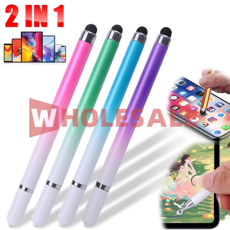 [Wholesale] New Gradient Color 2 In 1 Universal Disc Capacitive Pen ...