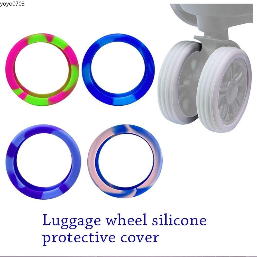 New 8PCS Rainbow Silicone Luggage Wheels Cover Chair Caster Shoes ...