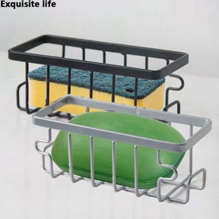 Kitchen Sink Sponge Holder, 304 Stainless Steel Kitchen Soap Dispenser Caddy  Organizer, Countertop Soap Dish Rack Drainer With Removable Drain Tray, N