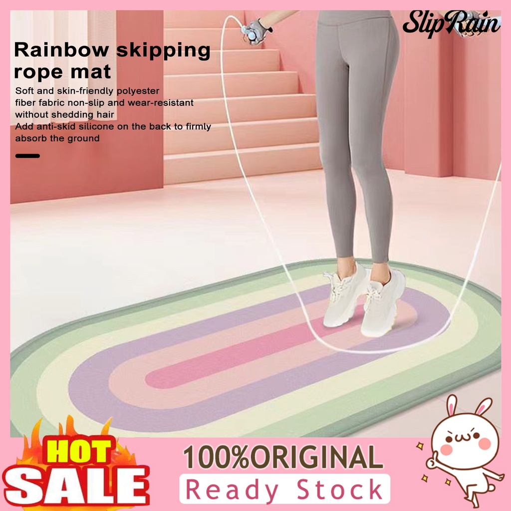 SALI 100x50CM Rainbow Color Jump Rope Mat Double sided Silicone Base Shockproof Fitness Exercise Mat Home Bedside Carpet Shopee Singapore