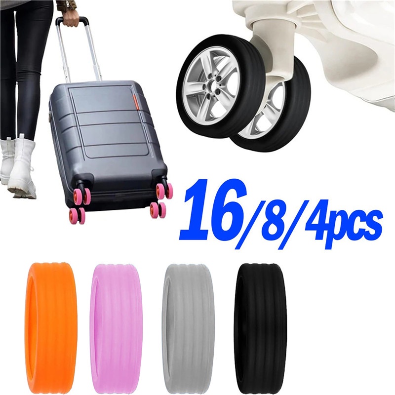 YESBAY Luggage Wheels Covers, 8Pcs Colorful Silicone