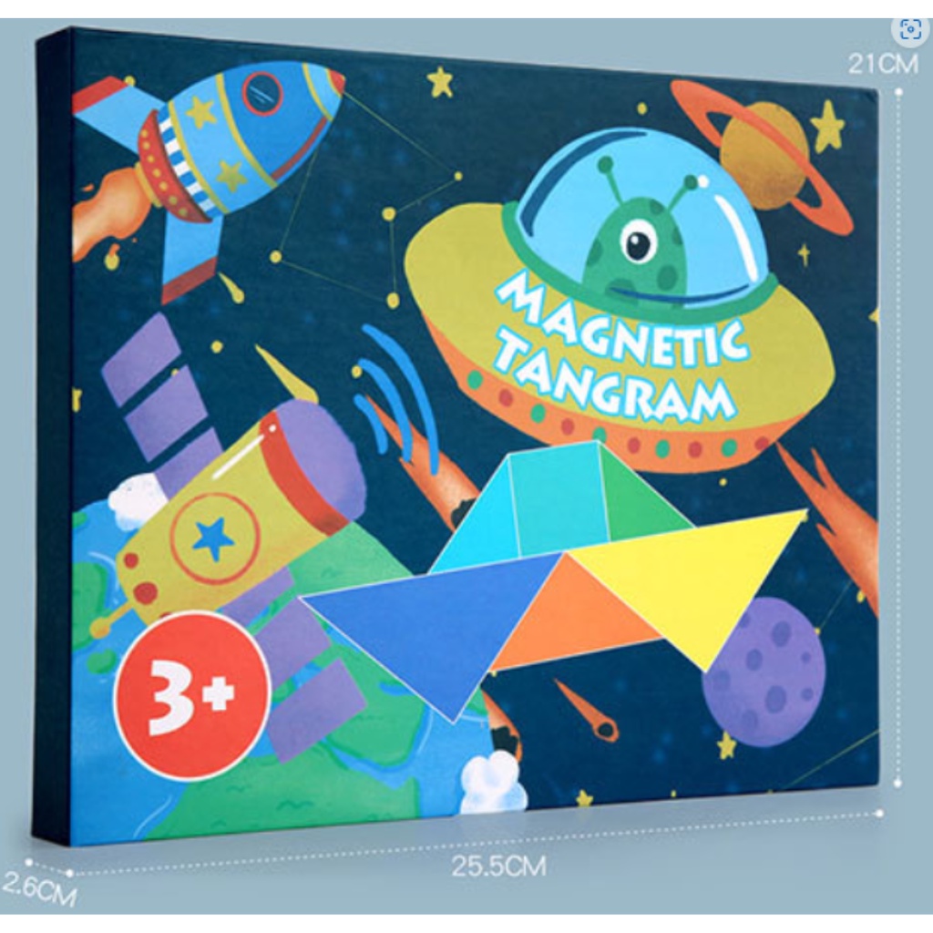 Tangram Puzzle Magnetic Montessori IQ Brain Teaser Educational | Shopee ...
